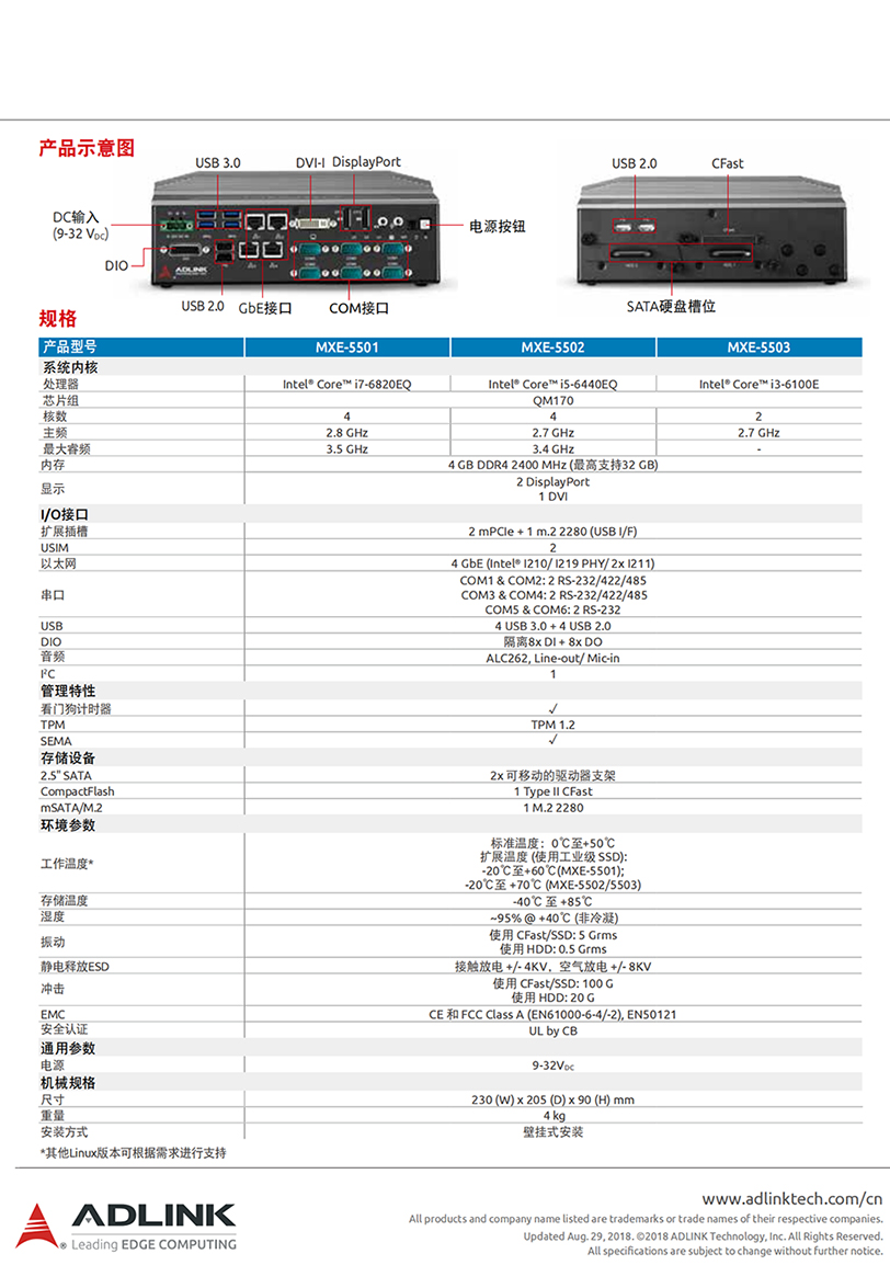 凌華嵌入式6代工控機(jī)MXE-5500歐洲鐵路